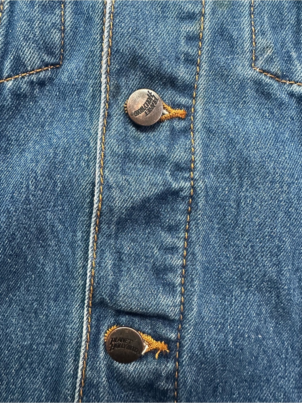 Vintage 90s Planet Hollywood South Coast Plaza Denim Jacket Size 12 - Picture 7 of 14